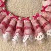 Retro Pink Lace Collars European Style Beads Handmade Cat/Dog Necklace 8.2-11.2"