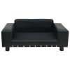 Dog Sofa Black 31.9"x16.9"x12.2" Plush and Faux Leather