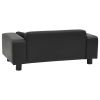 Dog Sofa Black 31.9"x16.9"x12.2" Plush and Faux Leather