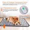 27.6x17.7in Pet Heating Pad Dog Cat Electric Heating Mat Waterproof Adjustable Warming Blanket with Chew Resistant Steel Cord Case