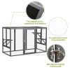 Spacious wooden cat cage with waterproof roof with adjustable pedals suitable - gray black