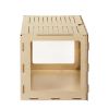 Wooden Hamster Cage Small Animals House, Acrylic Hutch for Dwarf Hamster, Guinea Pig, Chinchilla, Opening Top with Air Vents