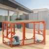 Wooden Cat House, Outdoor Cat Cage with Water-proof Asphalt Planks and Cat Perches, Orange