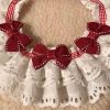 Red Bowknot Retro Lace Collars Handmade Dog Necklace Cat Neckerchief 8.2-11.2"