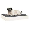 Dog Bed White 24.2"x19.3"x3.5" Solid Wood Pine