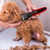 Pet Grooming Kit Rechargeable Cordless Dog Grooming Clippers Low Noise Electric Dog Trimmer Shaver Hair Cutter w/ 4 Guide Combs Scissors Oil