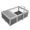 Tortoise House Wooden Turtle Habitat with Removable Top and Tray for Indoors and Outdoors, Gray