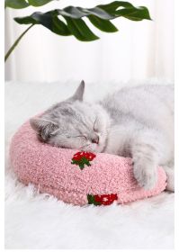 Cat U-shaped pillow protection cervical vertebra deep sleep pet pillow dog cat pillow dog dog toy cat toy (colour: Blue)