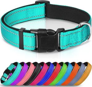 Reflective Dog Collar; Soft Neoprene Padded Breathable Nylon Pet Collar Adjustable for Medium Dogs (Color: purple)