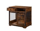 Sliding door dog crate with drawers. 35.43'' W x 23.62'' D x 33.46'' H