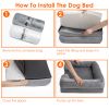 Pet Dog Bed Soft Warm Plush Puppy Cat Bed Cozy Nest Sofa Non-Slip Bed Cushion Mat Removable Washable Cover Waterproof Lining For Small Medium Dog